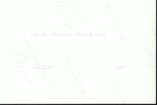Reverse of photograph with printing inscription. 