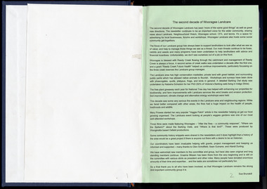 Newsletter - Introduction to Volume 2 of Wooragee Landcare newsletters, The second decade of Wooragee Landcare