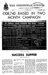 Newsletter, Peninsula Grammar (formerly known as the Peninsula School), The Peninsula School Gazette, November, 1961