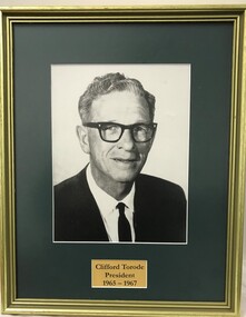 Photograph - Framed Photograph, Clifford Torode - President - 1965-1967, 1965