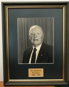 Photograph - Framed Photograph, Vic McGavin - President - 1980-1981, 1980