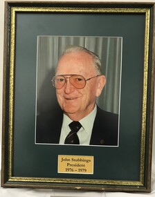 Photograph - Framed Photograph, John Stubbings - President - 1976-1979, 1976