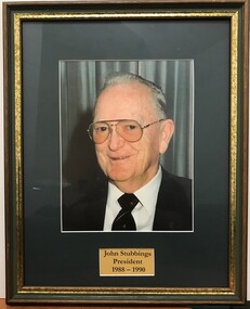 Photograph - Framed Photograph, John Stubbings - President - 1988-1990, 1988