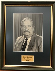 Photograph - Framed Photograph, Don Heming - President - 1984, 1984
