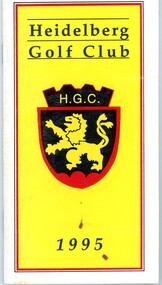 Book - Handbook, Heidelberg Golf Club, Heidelberg Golf Club Members Handbook 1995, 1995