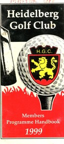 Book - Handbook, Heidelberg Golf Club, Heidelberg Golf Club Members Handbook 1999, 1999