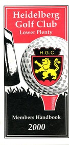 Book - Handbook, Heidelberg Golf Club, Heidelberg Golf Club Members Handbook 2000, 2000