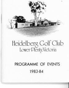 Book - Program, Heidelberg Golf Club, Heidelberg Golf Club: Programme of events 1983-1984, 1983