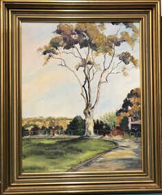 Painting - Framed Painting, Joy Kirwan, Gum tree at Heidelberg Golf Club by Joy Kirwan, 1978