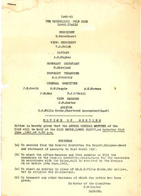 Document - Annual Report, Heidelberg Golf Club, 1940-41: The Heidelberg Golf Club, Lower Plenty, 21/06/1941