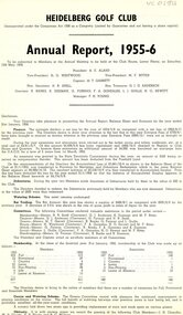 Document - Annual Report, Heidelberg Golf Club, 1955-56: The Heidelberg Golf Club, Lower Plenty, 12/05/1956