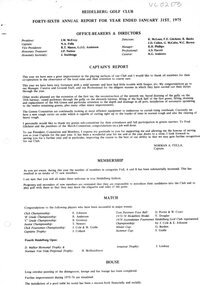 Document - Annual Report, Heidelberg Golf Club, Heidelberg Golf Club, Lower Plenty: Forty-sixth Annual Report, Year ended January 31st, 1975, 1975