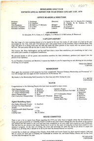 Document - Annual Report, Heidelberg Golf Club, Lower Plenty: Fiftieth Annual Report, Year ended January 31st, 1979