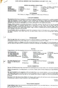 Document - Annual Report, Heidelberg Golf Club, Heidelberg Golf Club, Lower Plenty: 51st Annual Report, Year ended January 31st, 1980, 1980