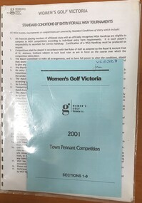 Administrative record - Folder, Women's Golf Victoria, Women's Golf Victoria: Pennant 2001, 2001