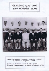 Photograph - Team Photograph, Heidelberg Golf Club, Heidelberg Golf Club 1966 Pennant Team, 1966