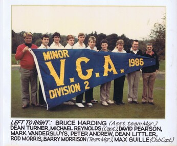 Photograph - Team Photograph, Heidelberg Golf Club, Heidelberg Golf Club 1986 Pennant Squad, V.G.A. Division 2 Minor, 1986