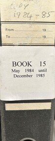 Administrative record - Reports, Heidelberg Golf Club, Directors' Reports: Book 15: May 1984 - December 1985, 1984 - 1985