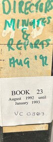 Administrative record - Reports, Heidelberg Golf Club, Directors' Reports: Book 23: August 1992 - January 1993, 1992 - 1993