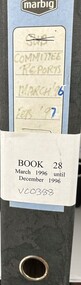 Administrative record - Reports, Heidelberg Golf Club, Directors' Reports: Book 28: March 1996 - December 1996, 1996