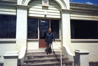 Photograph, Faye Lamb, Faye Lamb, on the old front steps 1997: Heidelberg Golf Club, 1997