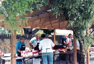 Photograph, Faye Lamb, Picnics at Heidelberg Golf Club - Ladies cooking the BBQ, 1990