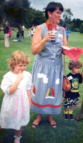 Photograph, Faye Lamb, Christmas picnics at Heidelberg Golf Club - Edna Banks and children, 1990