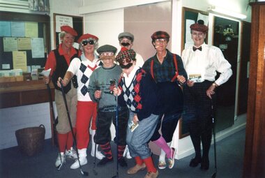 Photograph, Faye Lamb, Heidelberg Golf Club: Ladies' Christmas celebrations 1992: 'Caddies Act', 1992