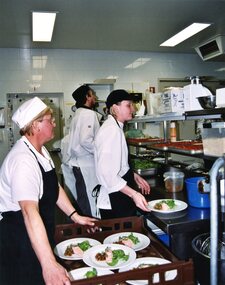 Photograph, Heidelberg Golf Club: 75th anniversary - Kitchen staff preparing for anniversary dinner, 16/08/2003