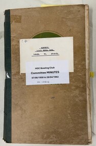 Administrative record - Minute Book, Heidelberg Golf Club Bowling Club, Heidelberg Golf Club Bowling Club: Minutes 1958-1962, 1958-1962