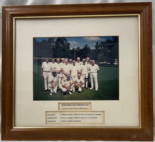 Photograph - Framed Team Photograph, Heidelberg Golf Club Bowling Club, Heidelberg Golf Club Bowling Club: Division 7, Section 5 winners 1988-1989, 1989