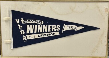 Memorabilia - Framed Pennant Flag, Heidelberg Golf Club Bowling Club: V.L.B.A. Sectional winners. E1 division, 1993-94, 1994