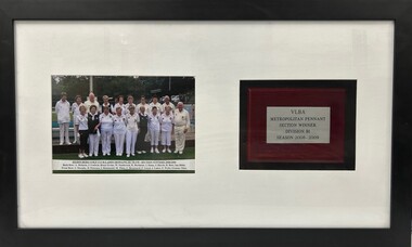 Memorabilia - Framed Pennant Flag, Heidelberg Golf Club Bowling Club: V.L.B.A. Metropolitan Pennant. Division B, section winner, 2008-2009, 2009