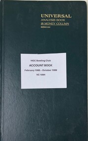 Book - Financial records, Heidelberg Golf Club Bowling Club, Heidelberg Golf Club Bowling Club. Account book 1995-1999, 1995-1999