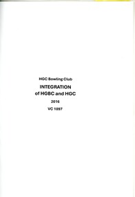 Document, Heidelberg Golf Club Bowling Club, Heidelberg Golf Club Bowling Club. Integration 2016, 2016