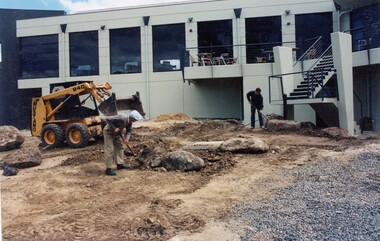 Photograph, Heidelberg Golf Club: Clubhouse renovations 1997-98 - groundworks outside Eaglemont Room, 1997