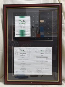 Memorabilia - Framed Memorabilia, Victorian Golf Association Centenary dinner 2002, 2002