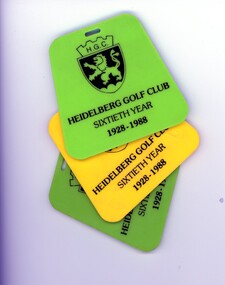 Memorabilia - Golf bag tags, Heidelberg Golf Club, Heidelberg Golf Club: Sixtieth Year 1928-1988, 1988