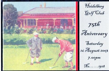 Memorabilia - Ticket, Heidelberg Golf Club, Heidelberg Golf Club 75th anniversary 2003, 2003