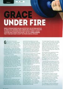 Article - Article - Magazine, Golf Victoria (magazine), Grace under fire by Karen Harding, 2015