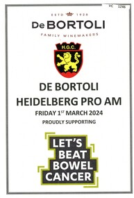 Flyer - Advertising poster, Heidelberg Golf Club, De Bortoli Heidelberg Pro Am 2024, 01/03/2024