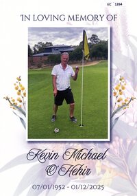 Pamphlet, In loving memory of Kevin Michael O'Hehir 1952-2025, 2025