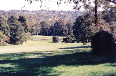 Photograph, Heidelberg Golf Club, Looking down the 15th fairway to dam and 1st green 2001, 2001