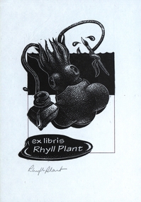 Work on paper - Bookplate, Ex Libris Rhyll Plant