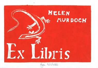 Work on paper - Bookplate, Helen Murdoch Ex Libris