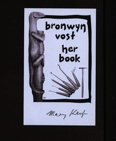 Work on paper - Bookplate, bronwyn vost her book