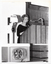 B&W photo of a woman standing at a large wooden podium, speaking.