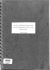 Book, Andrew Quinn, The 1950 Victorian Railway Strike and its significance in Post-War Labor History