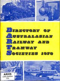 Book, Brian M. Coleman, Directory of Australasian Railway and Tramway Societies 1978, 1978