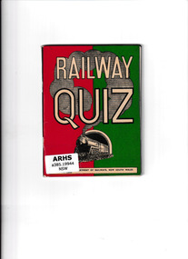 Booklet, Department of Railways, New South Wales, Railway Quiz, 1951